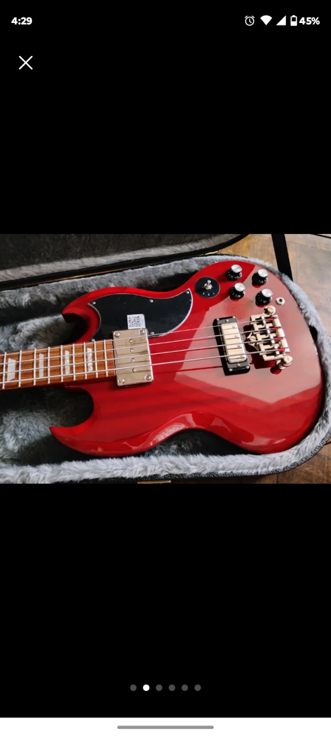 Epiphone SG Electric Bass Guitar with hardshell case. - photo 4