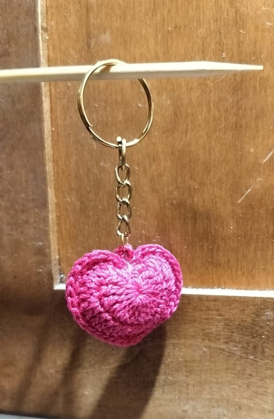 Crocheted Sunflower and Heart Keychains - photo 2