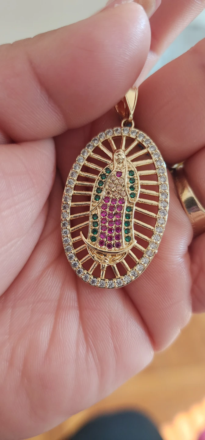Gold platted Virgen de Guadalupe pendant - photo 4