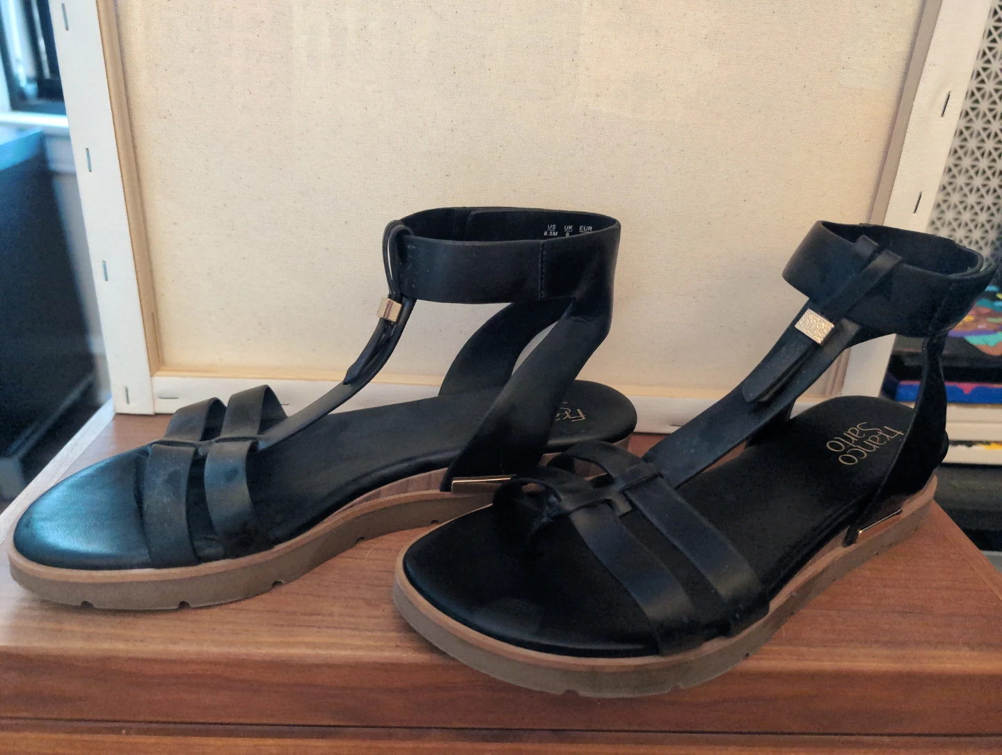 Franco Sarto Black Gladiator Sandals