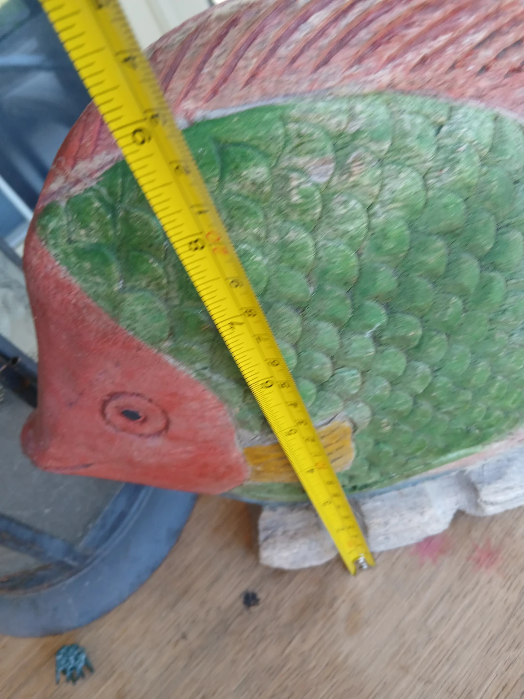 Hand Carved Wooden Fish Figurine - photo 2