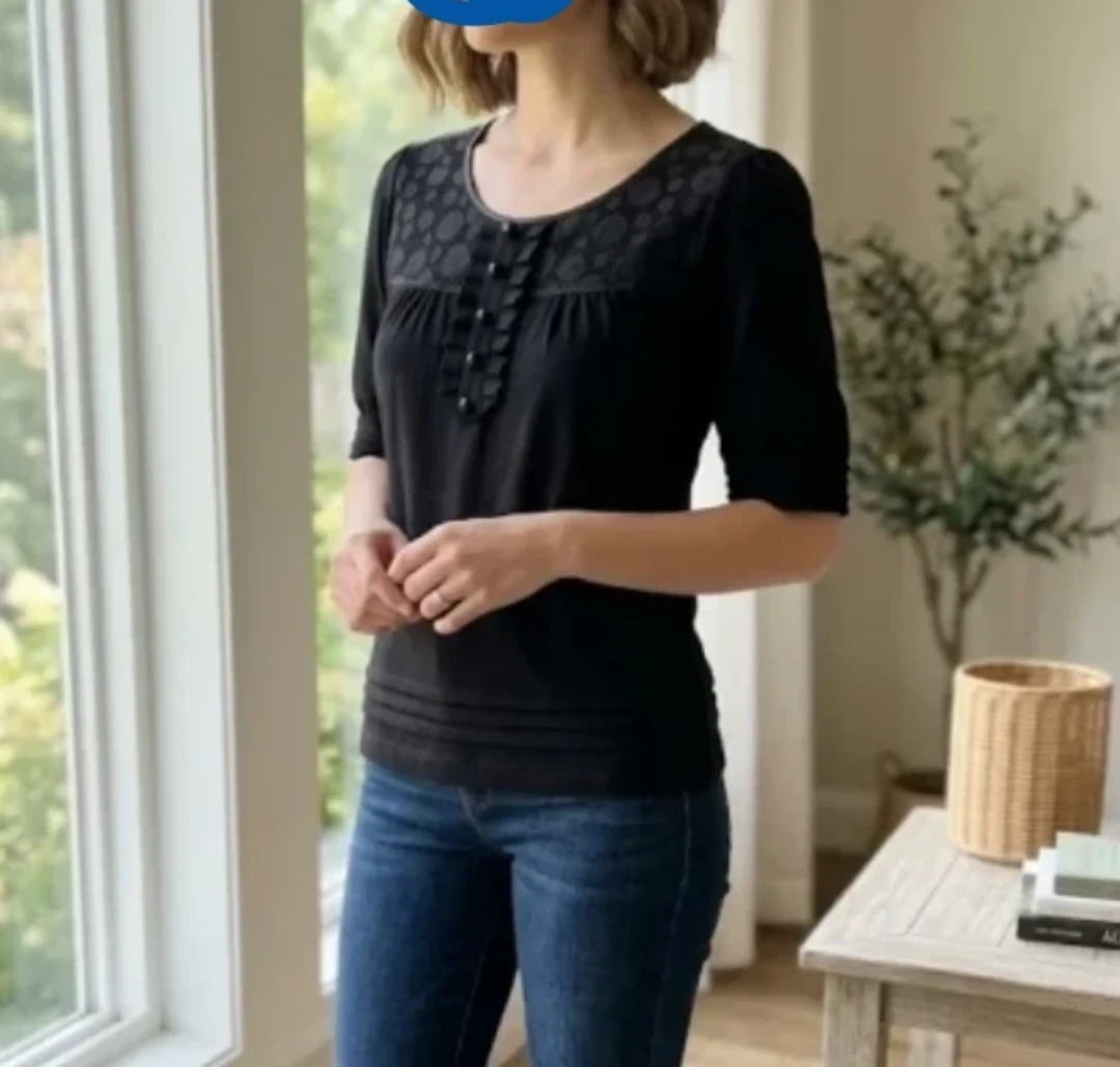 Black Lace Detail Top