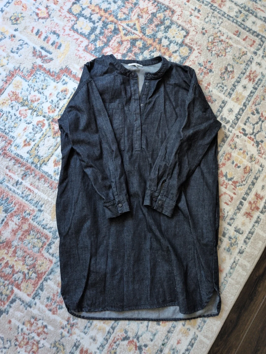 Oak + Fort Dark Wash Denim Shirt