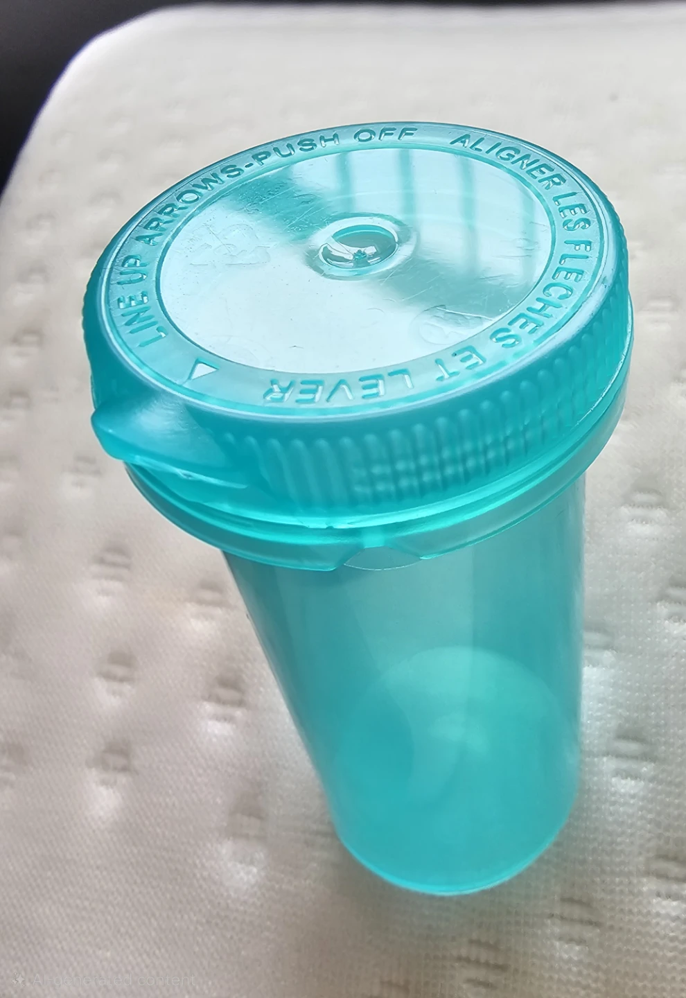 Teal Plastic Prescription Pill Bottle