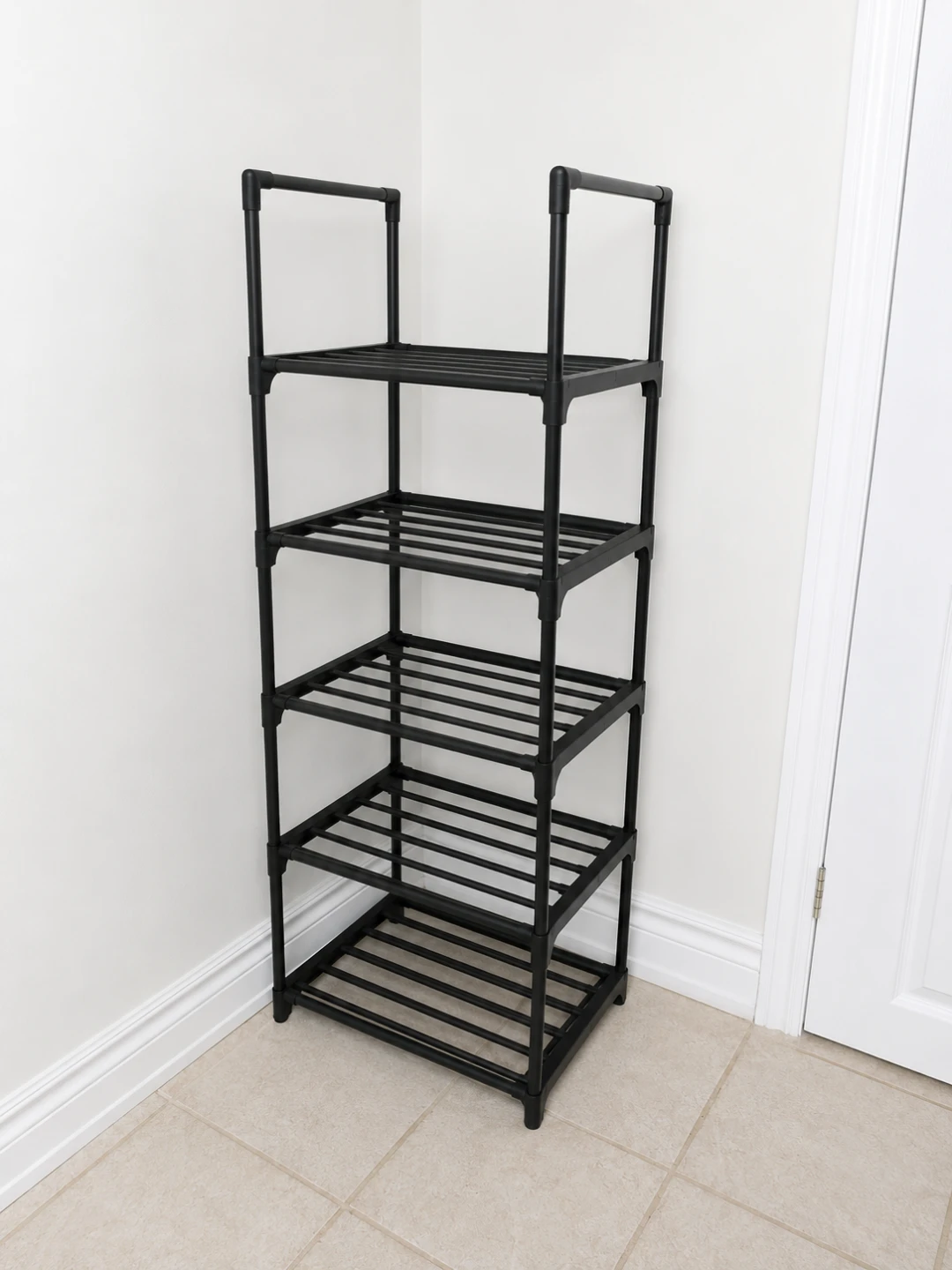 Black 5-Tier Shoe Rack