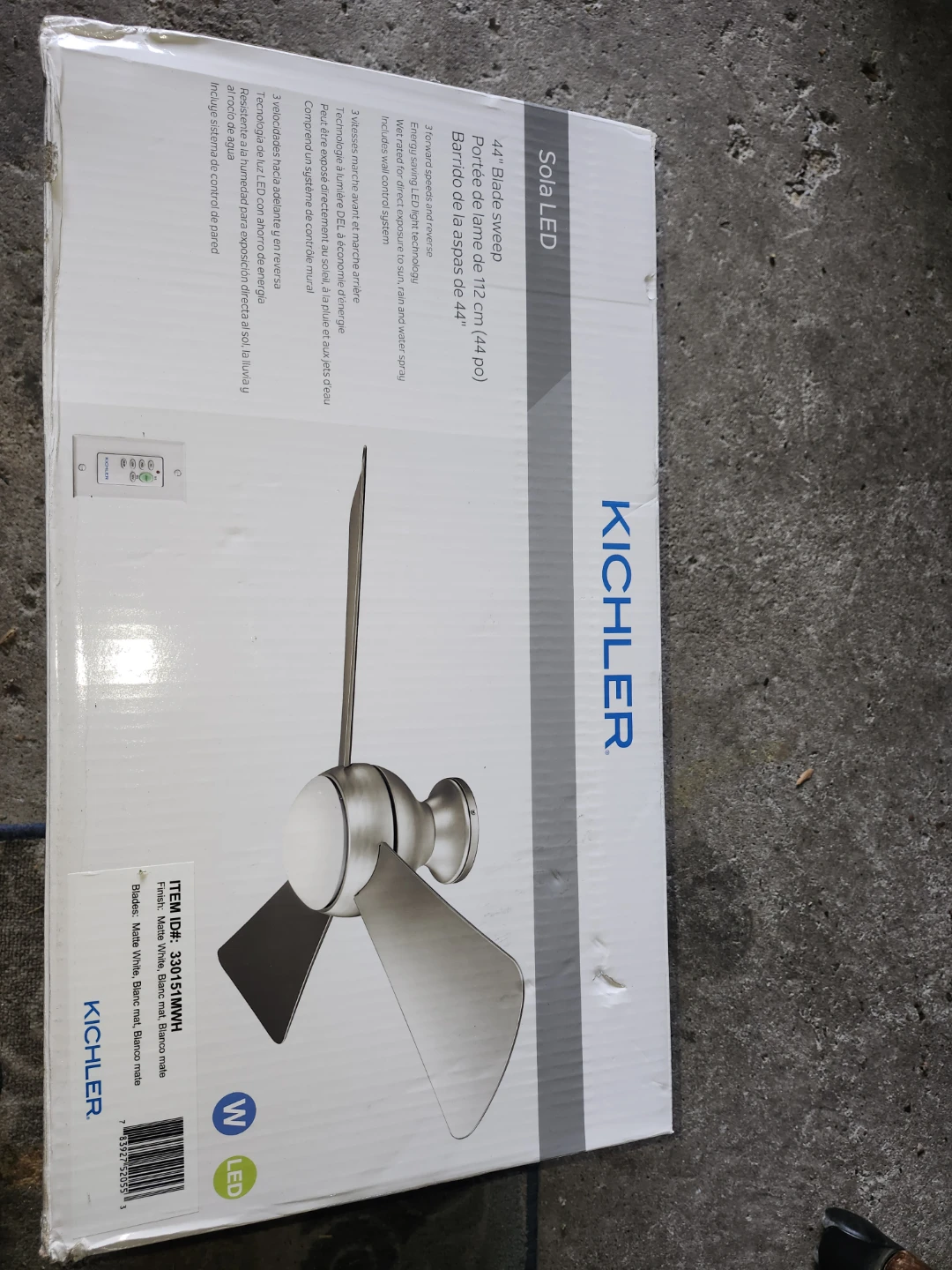 Kichler Solla LED 44" Blade Sweep Ceiling Fan