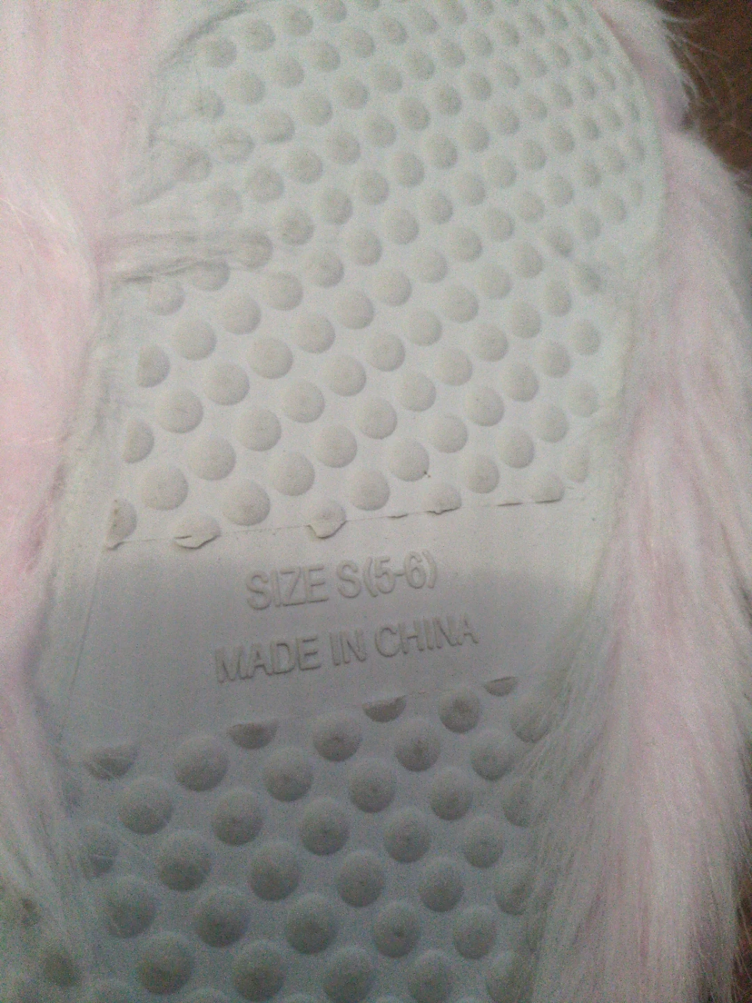 Pink Fuzzy Slippers with Butterfly Embellishments - Size S (5-6) - photo 2
