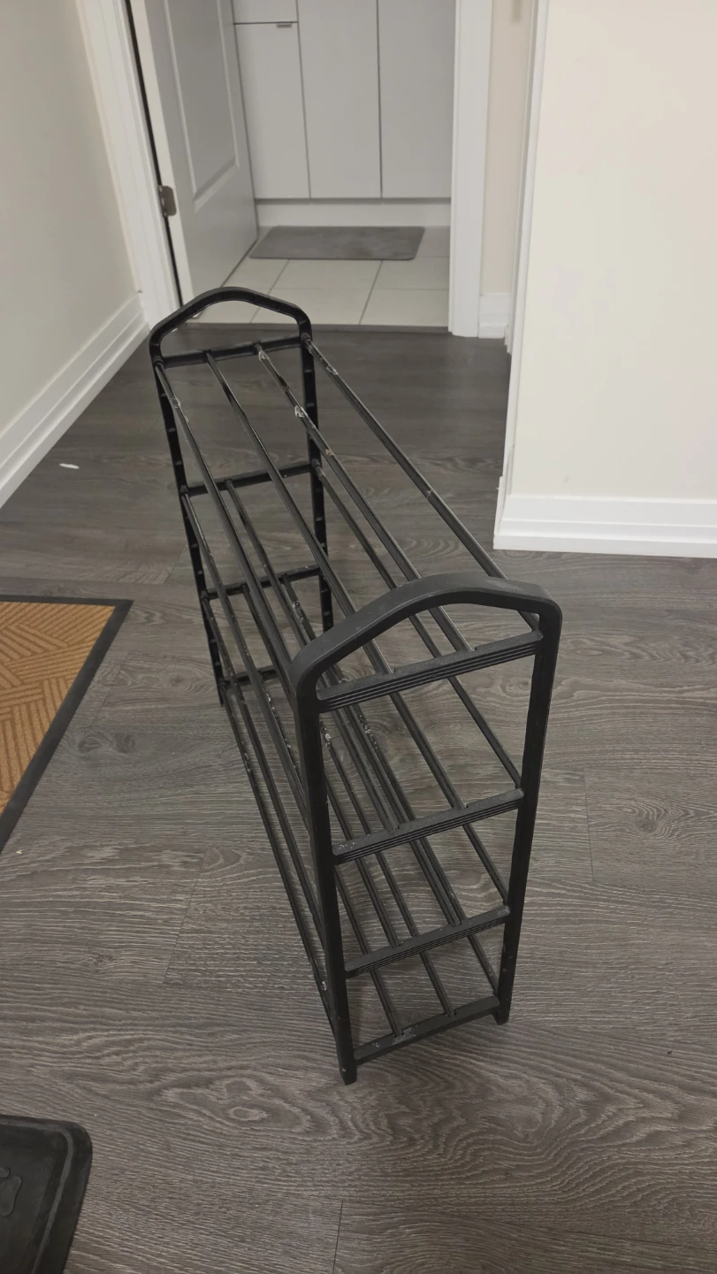 Black Metal 3-Tier Shoe Rack - photo 2
