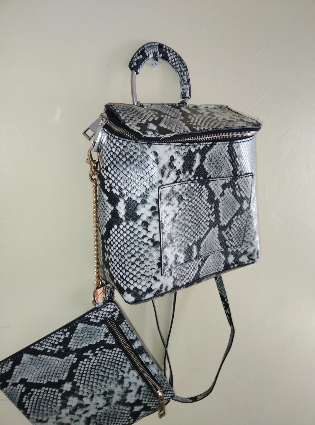 ALDO Snake Print Backpack with Matching Pouch - photo 4