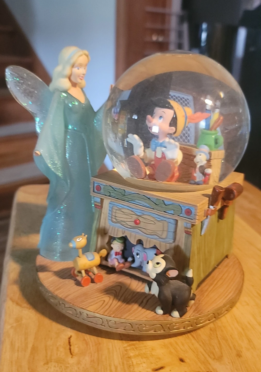 Retired Disney Pinocchio Musical Snow Globe