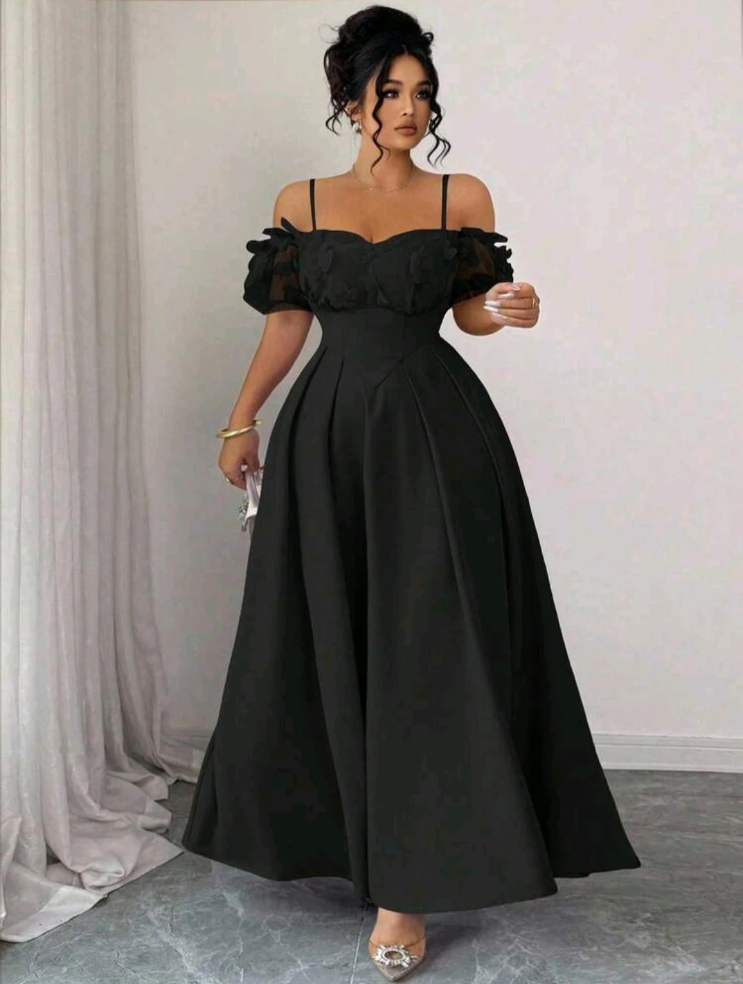 Beautiful Black Off-the-Shoulder Dress