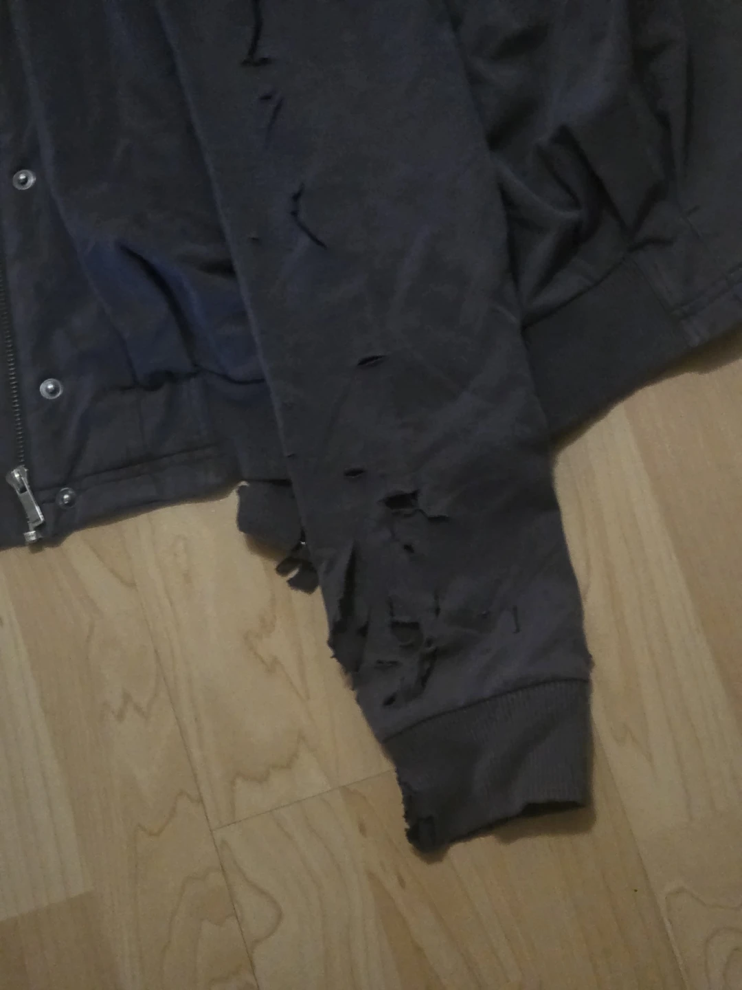 Archive SMFK Grey Distressed Bomber Jacket with Fur Hood - photo 4