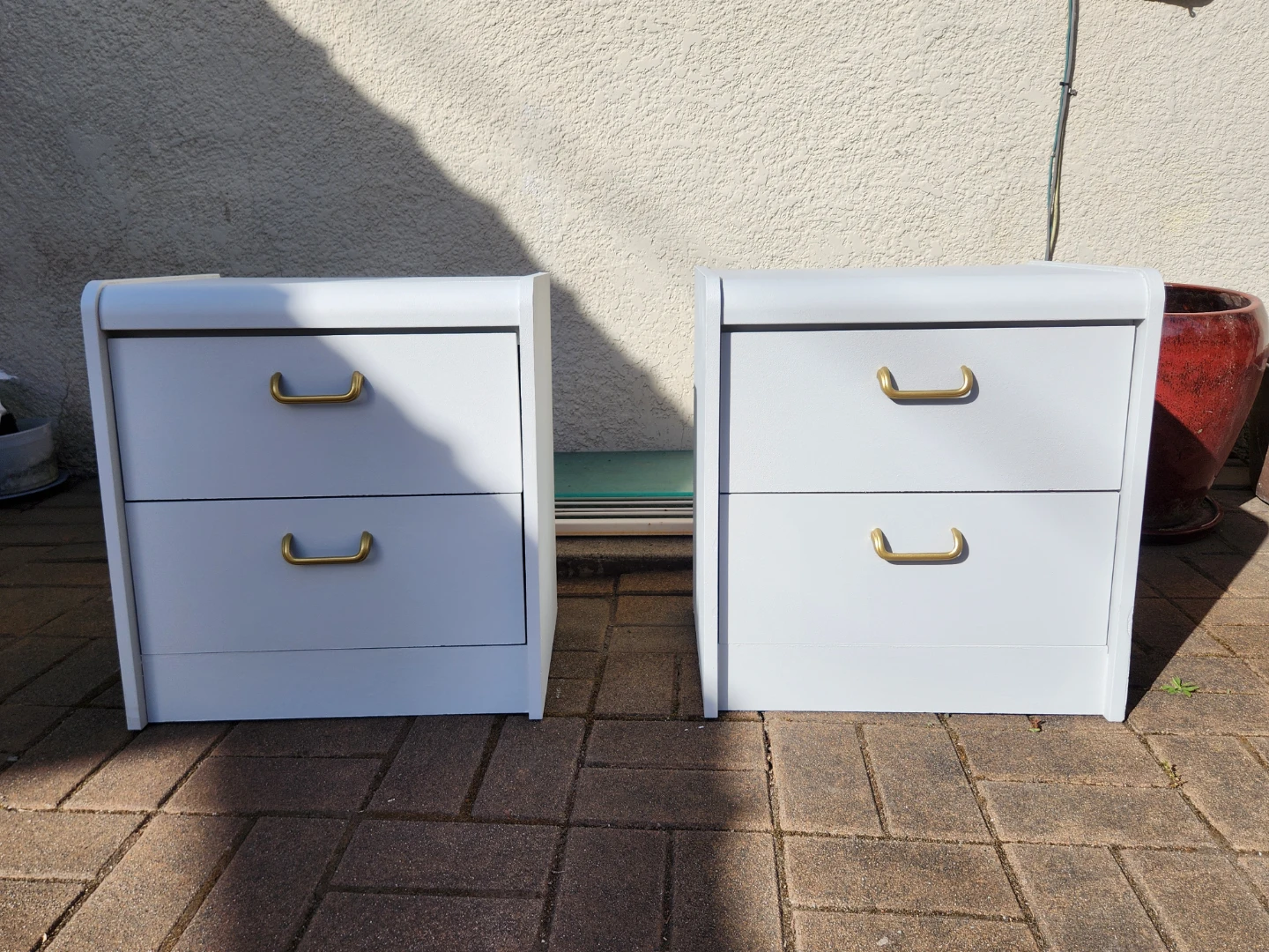 2-Drawer Nightstands with Gold Handles