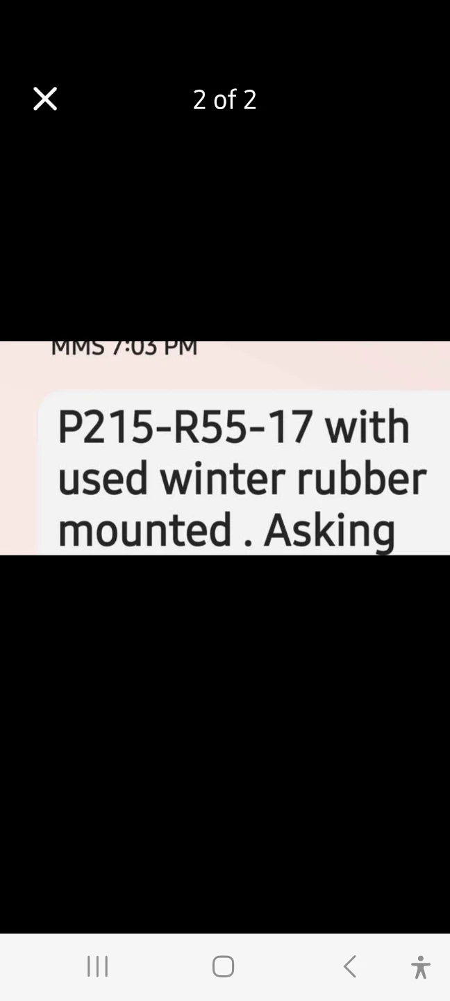 Set of 4 Used Winter Tires and Rims P215-R55-17 - photo 2