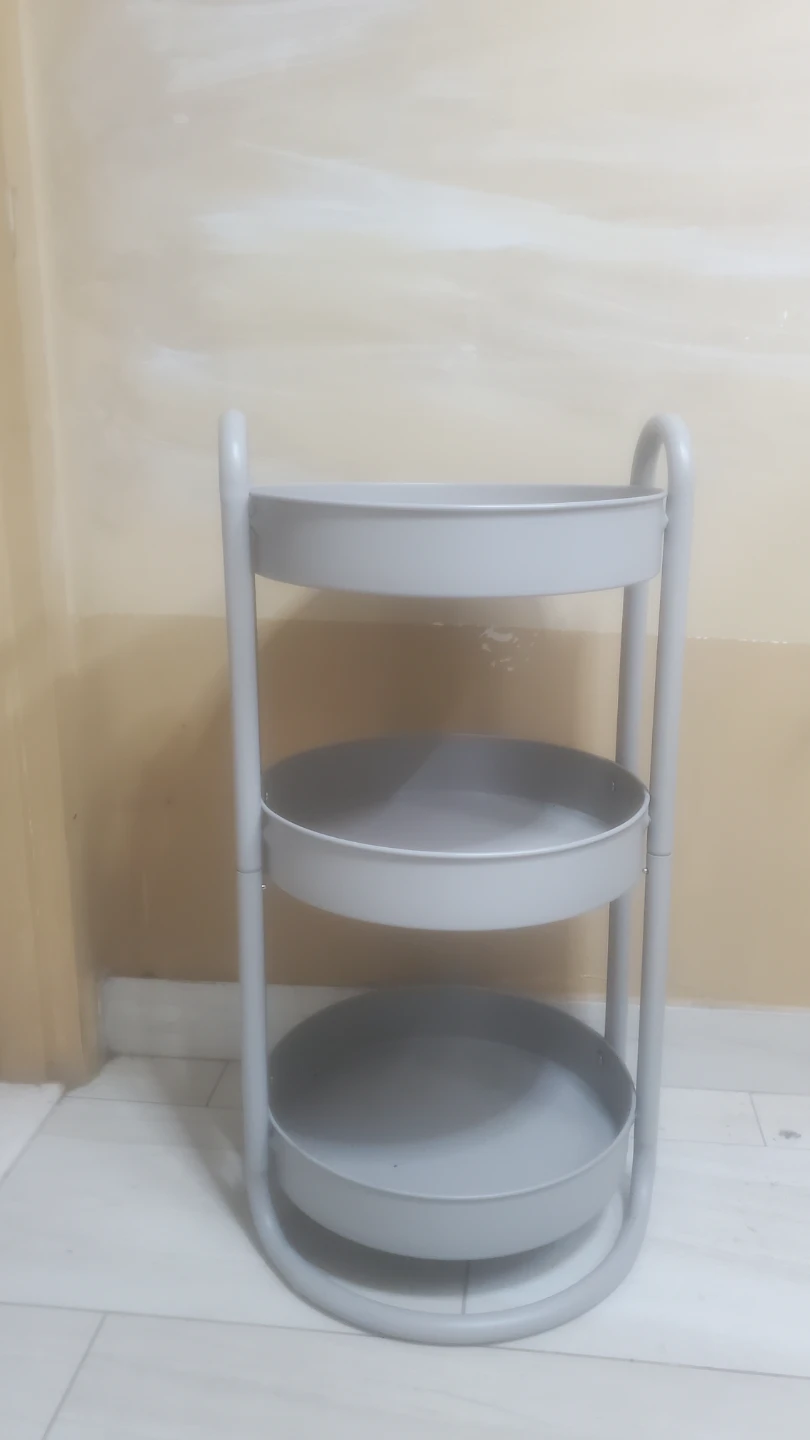 Gray 3-Tier Rolling Utility Cart