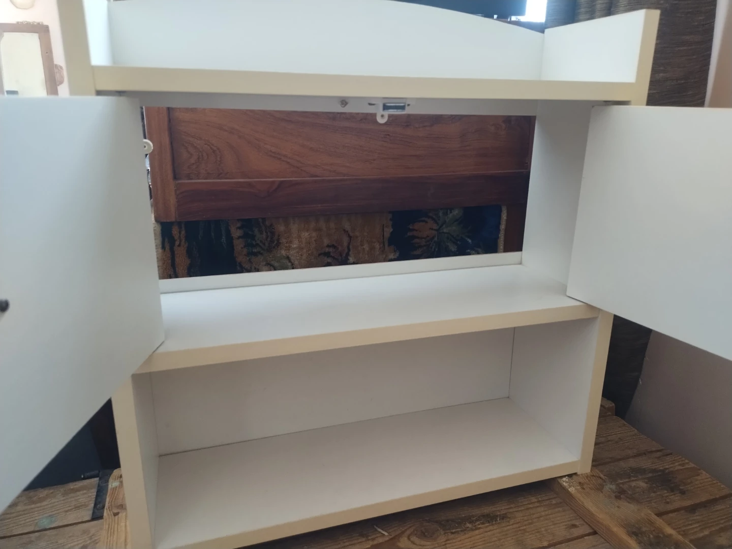 White Storage Shelf with Doors - photo 3