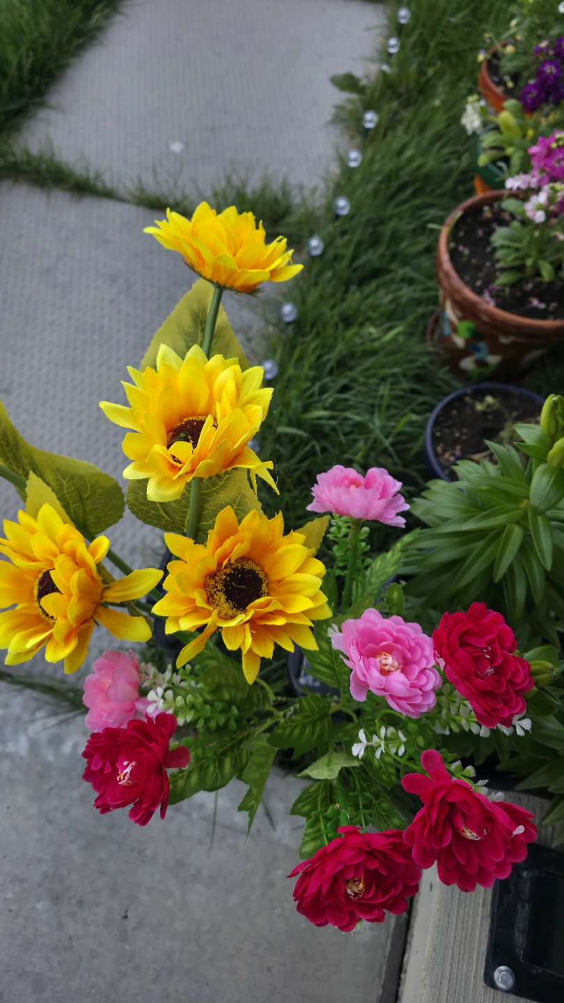 Solar Powered Flower Lights - 5 Sunflowers and 6 Roses - photo 2