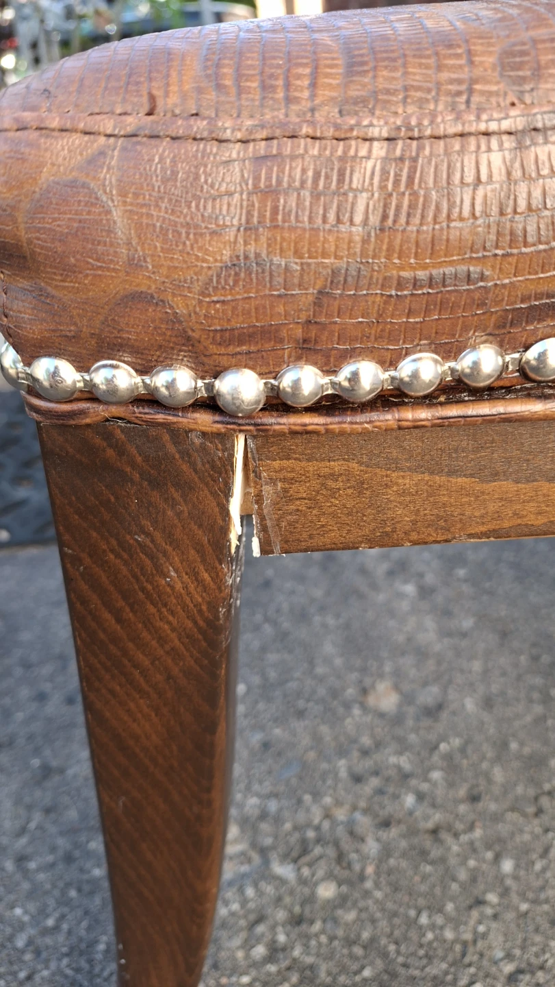 Brown Faux Croc Accent Chair with Studding - photo 5
