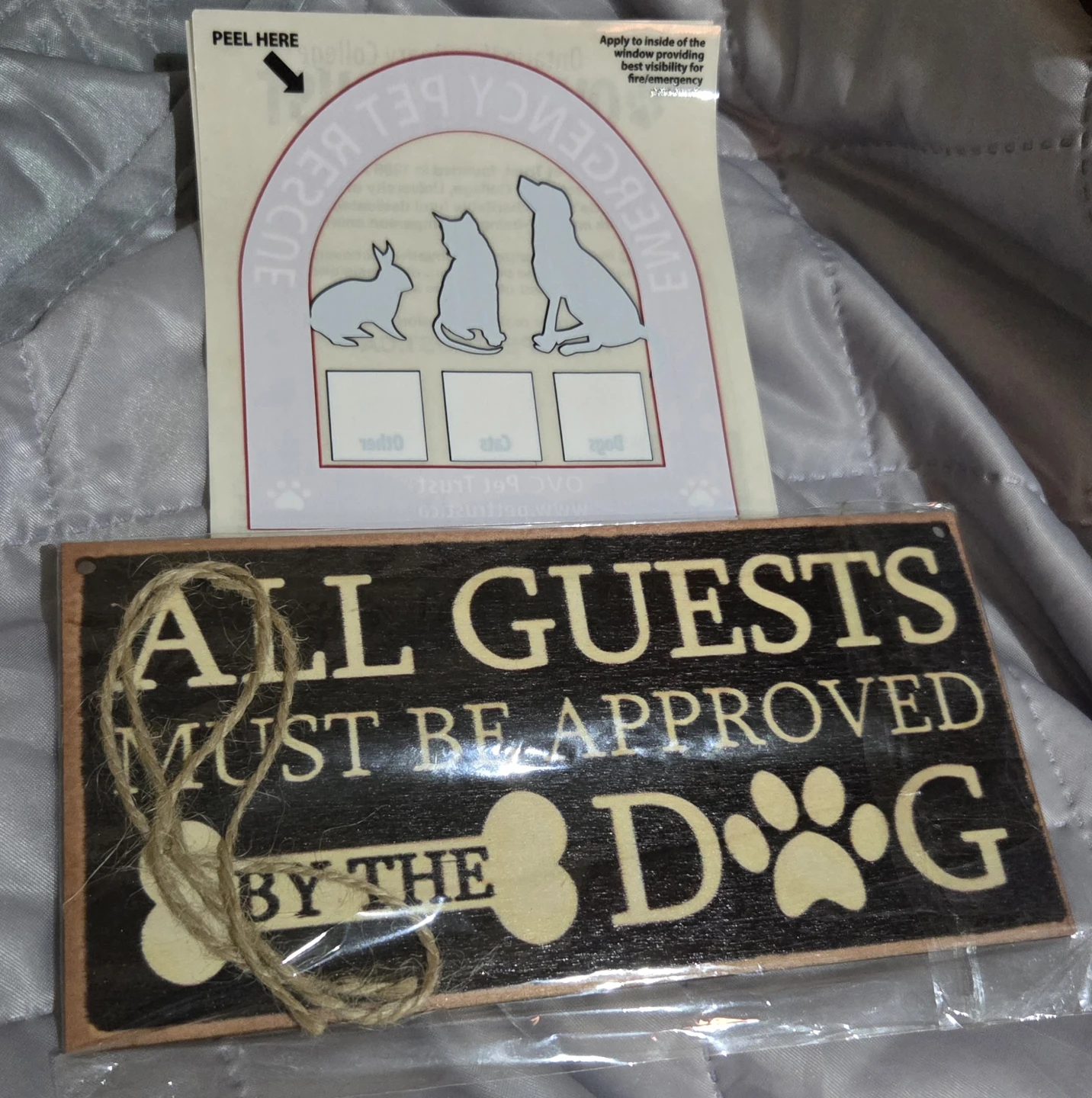 Wooden Sign  &  2 window stickers