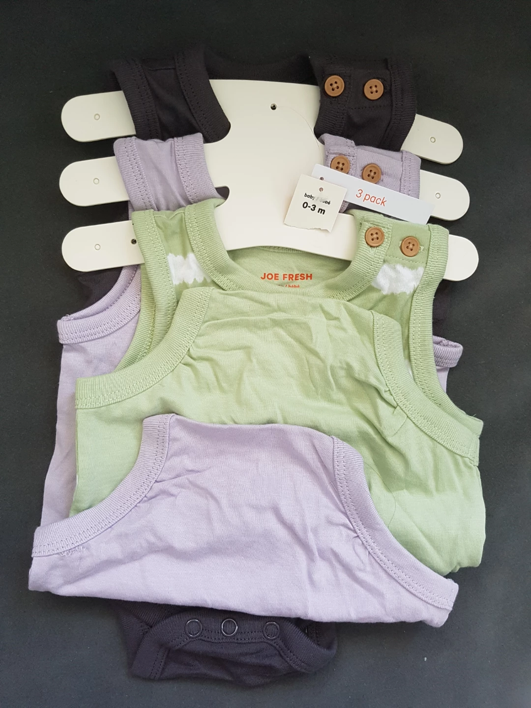 Joe Fresh Baby Bodysuits 3 Pack 0-3month, 6-12 - photo 5