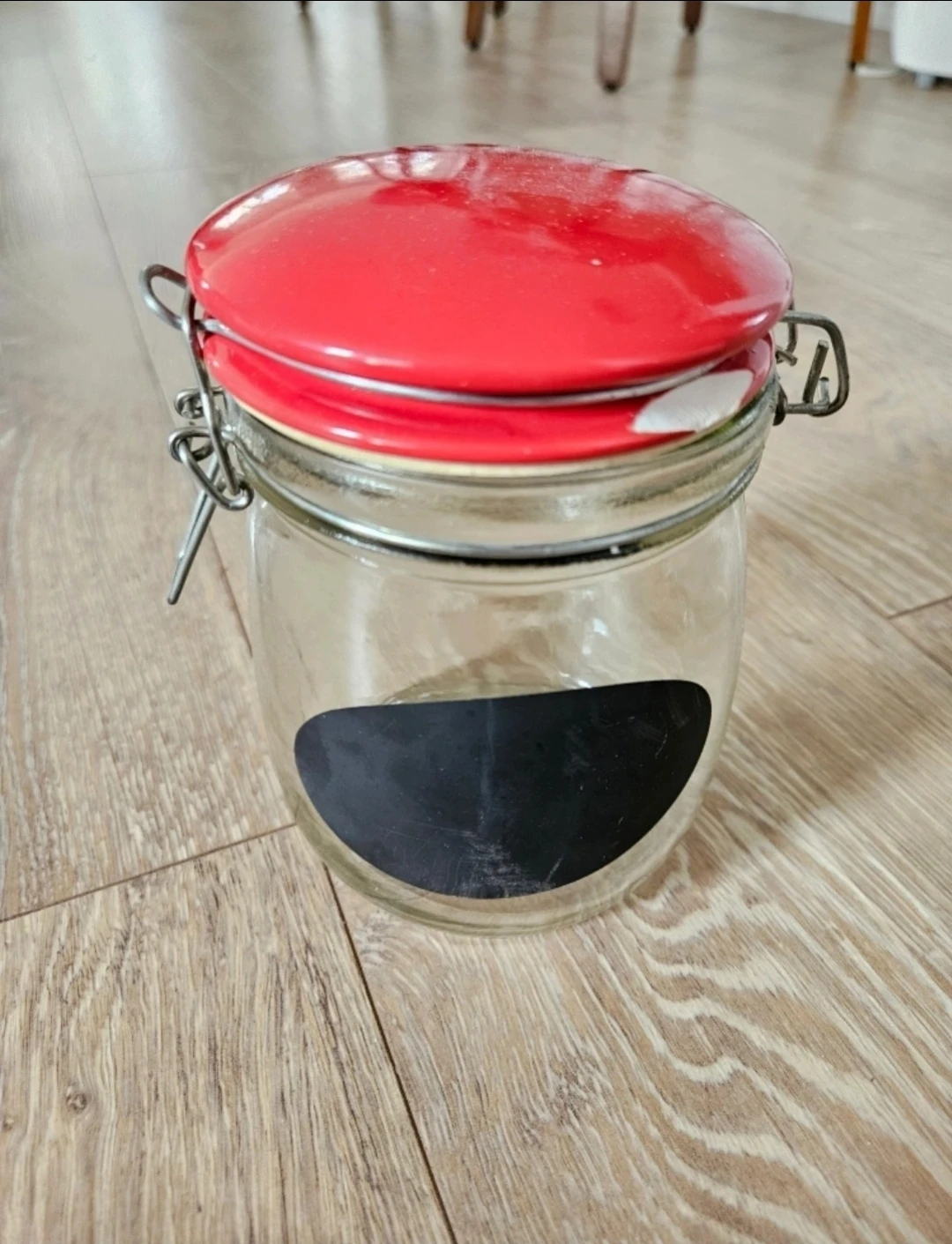⚽️ Glass Storage Jar with Red Lid