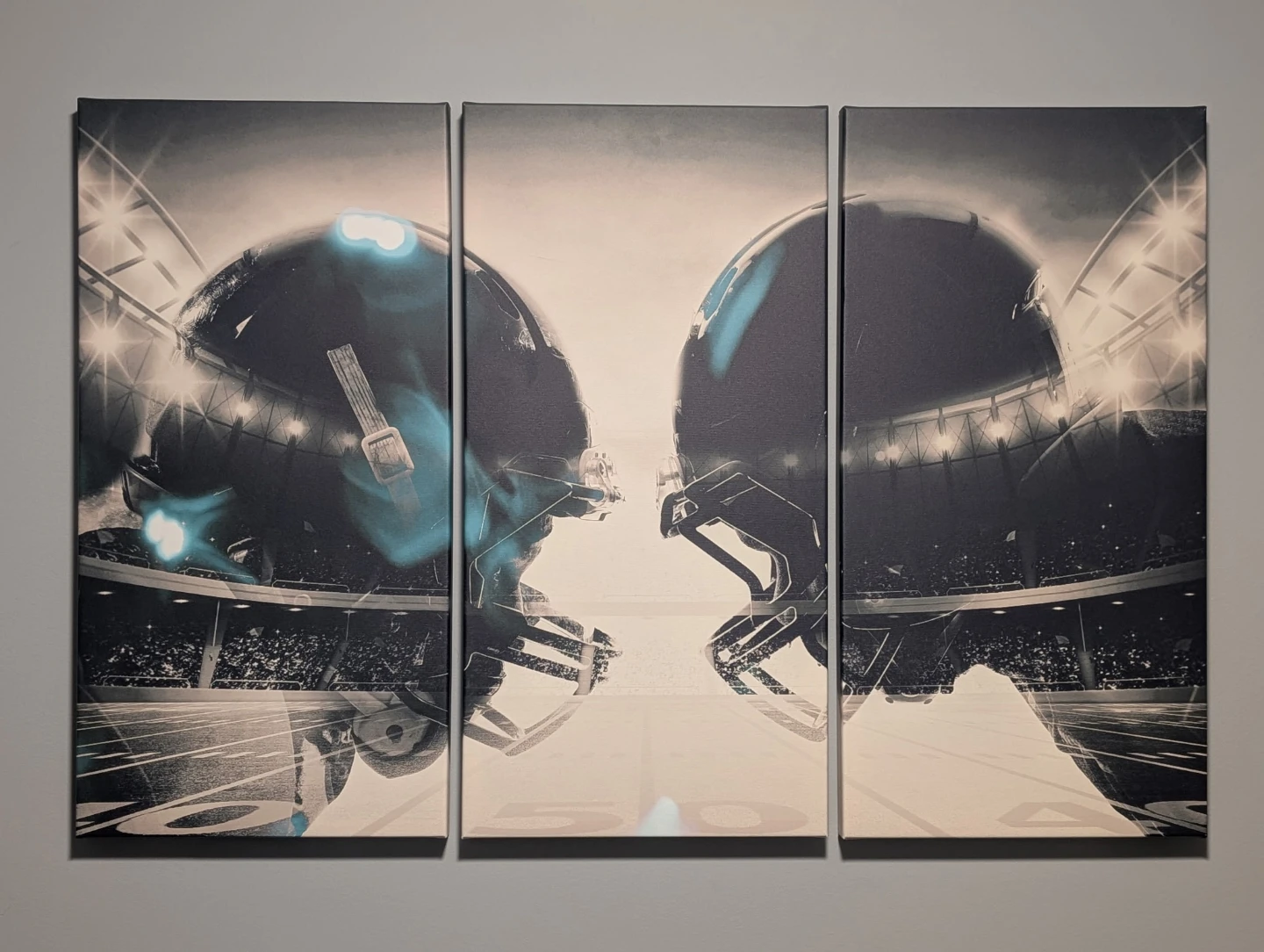 Football Clash 3 piece Wall Art Canvas