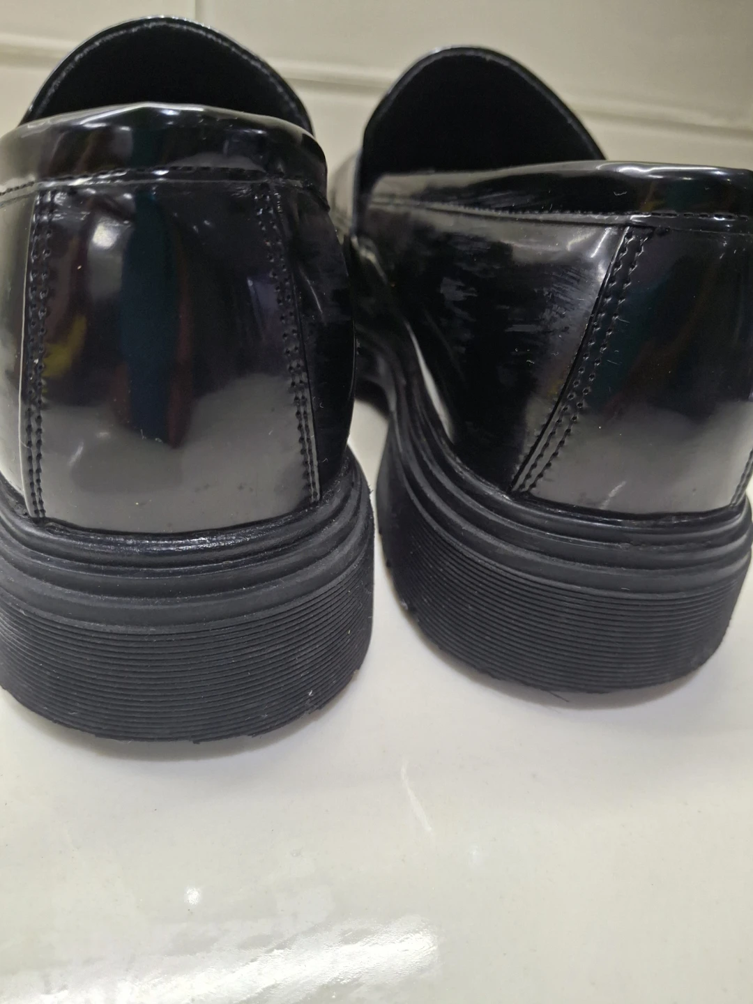 Black Patent Loafer Shoes - photo 3