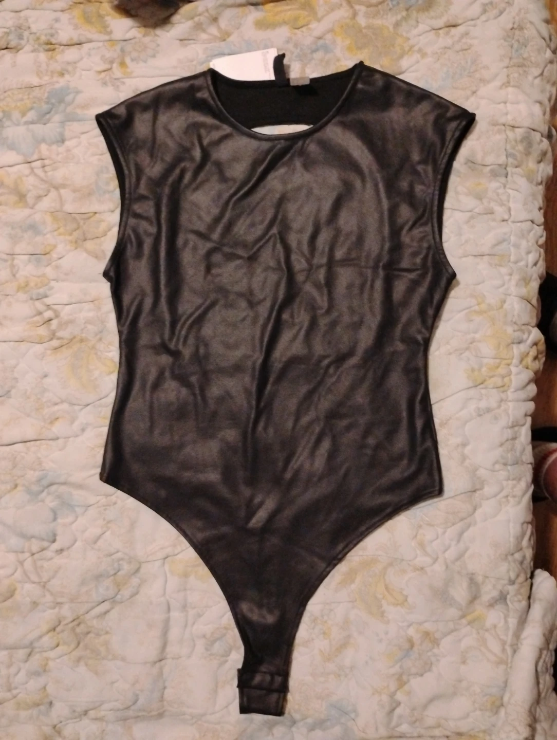 H&M Faux Leather Bodysuit - Size M - photo 2