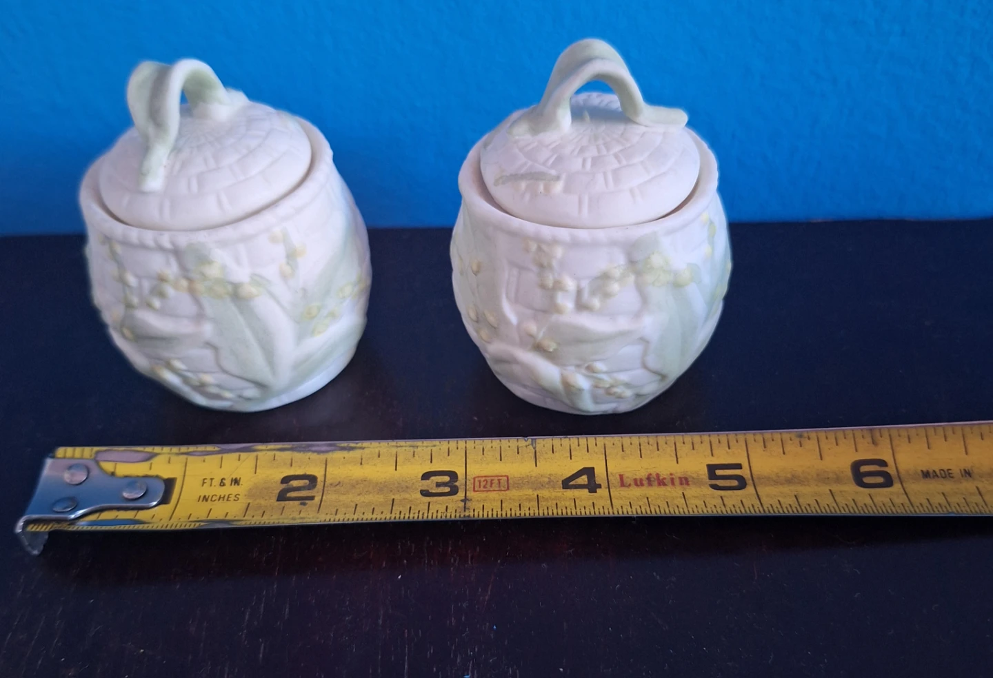 Pair of Vintage Ceramic Trinket Jars - photo 2