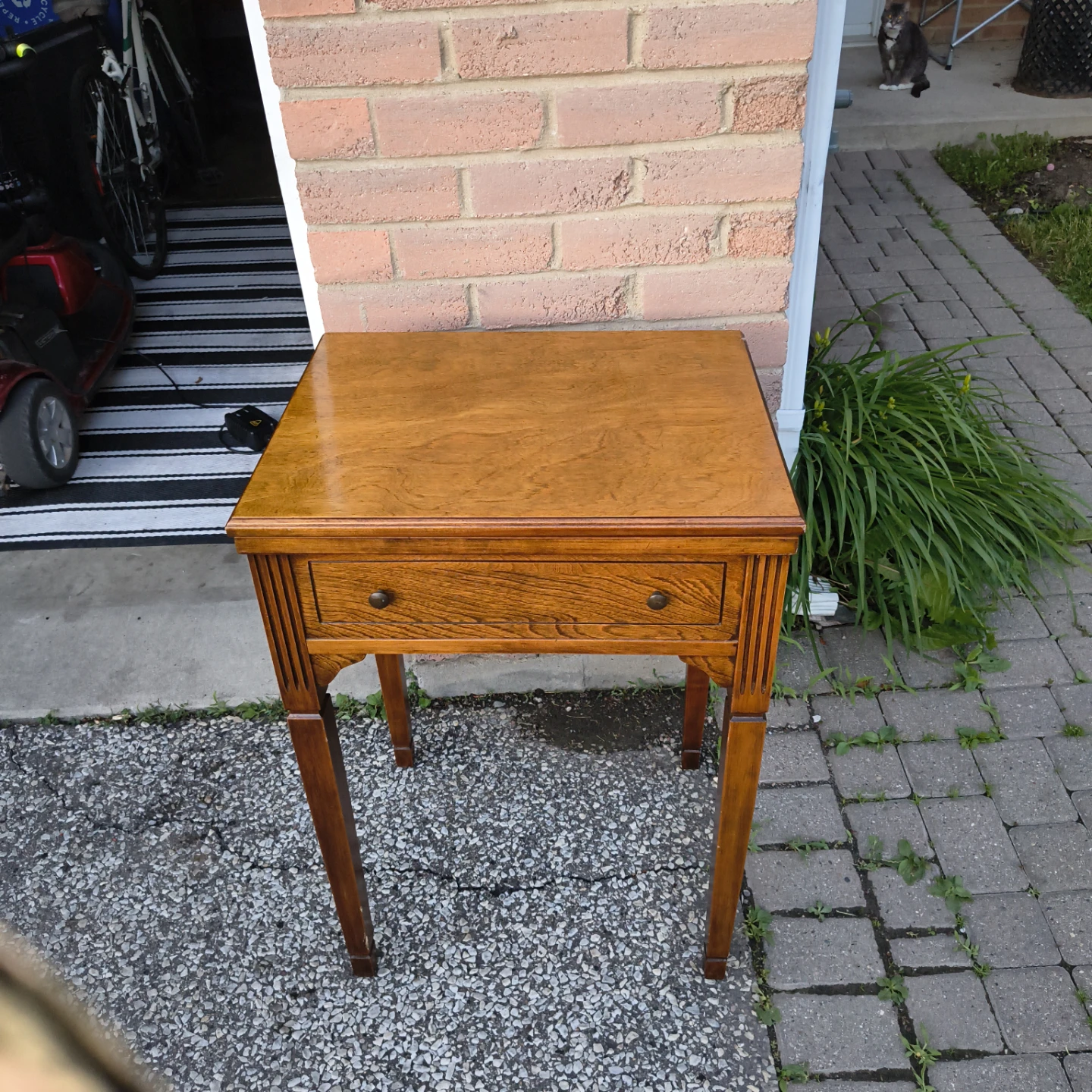 Vintage Oak Side Table sewing table