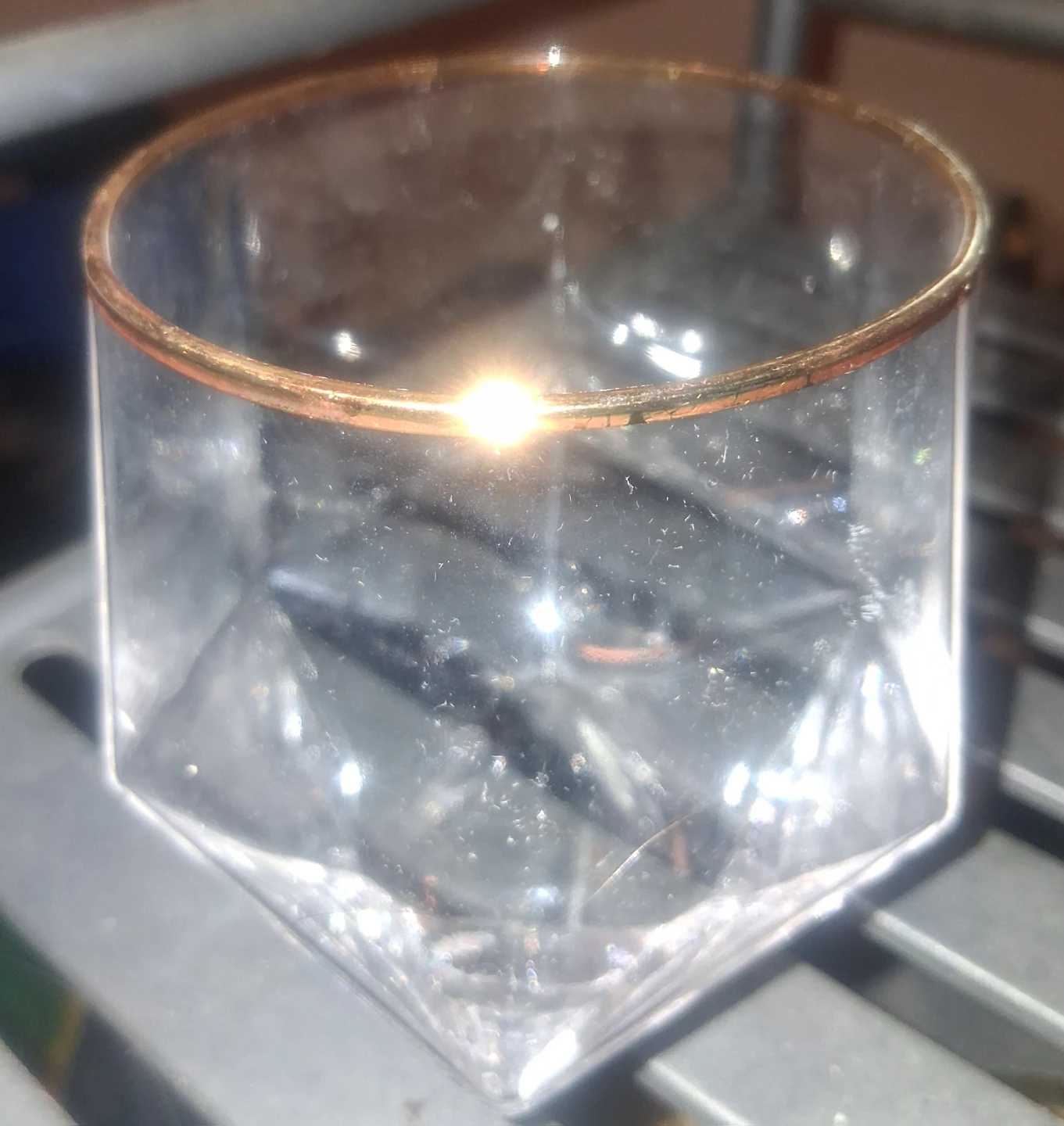 Glass Tumbler with Gold Rim