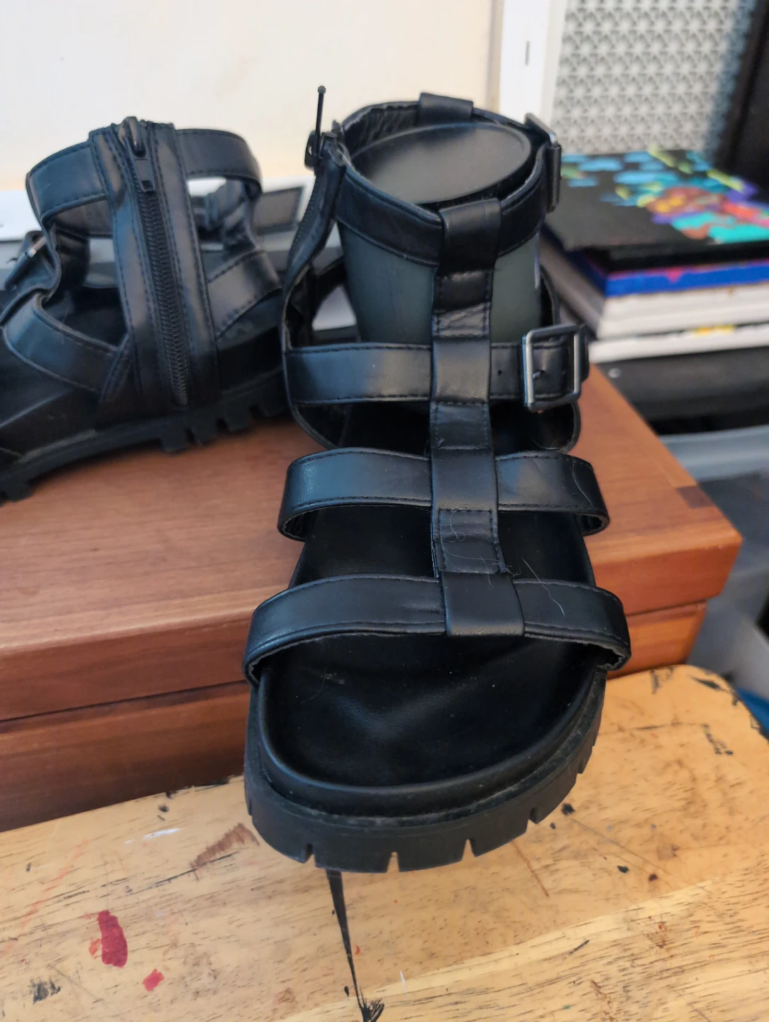 MIA Black Gladiator Sandals with Zippers - photo 2