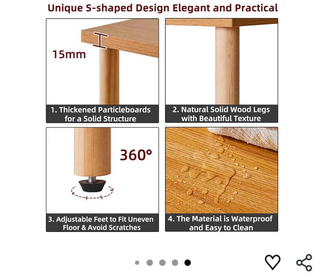 🧡BRAND NEW LIGHT BROWN WOOD NIGHT TABLE - photo 2