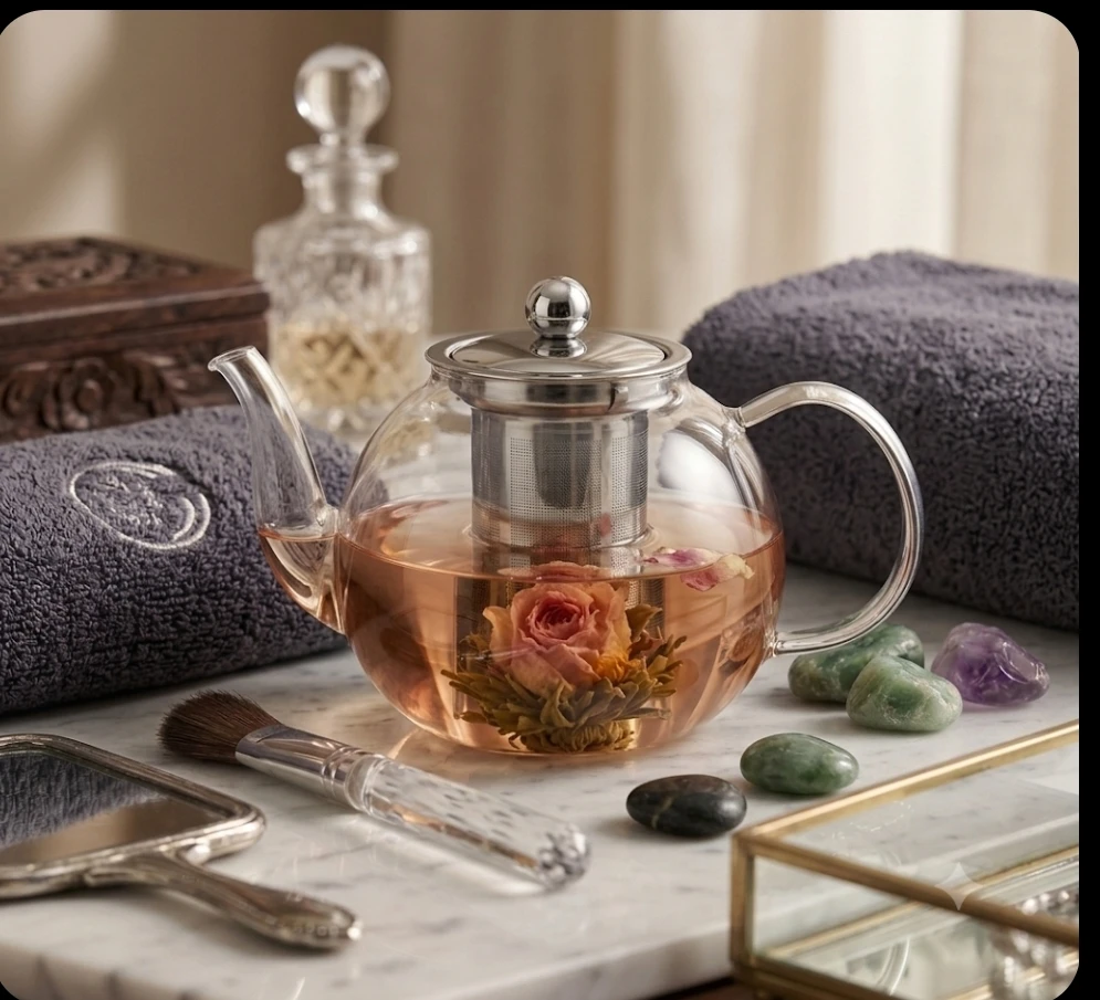 Borosilicate Glass Teapot with tea infuser