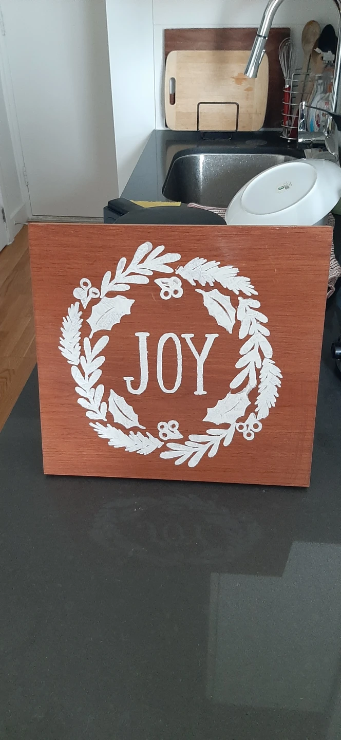 Wooden "JOY" Christmas Sign