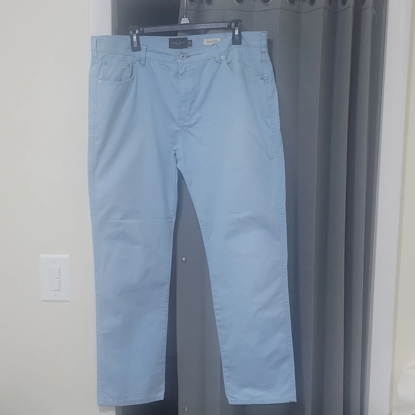 Black Brown 1826 Slim Fit Light Blue Chinos Pants - photo 2