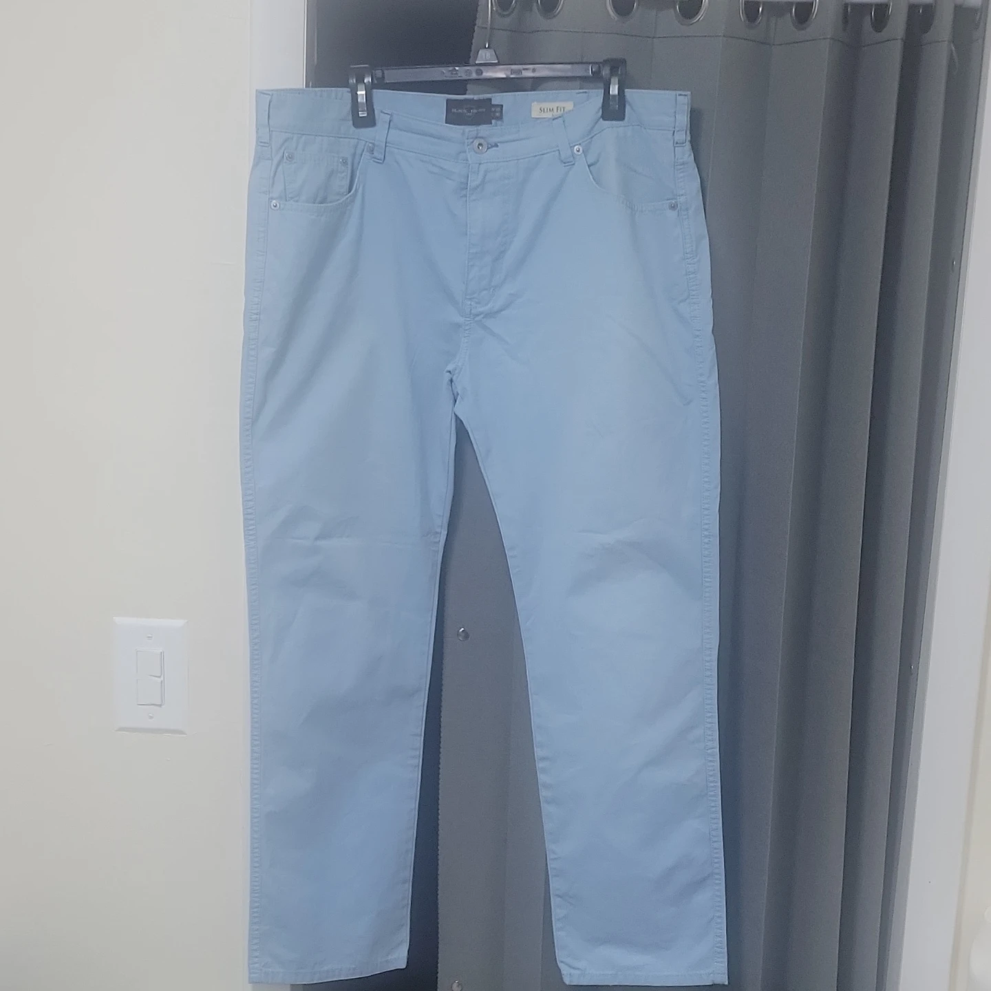 Black Brown 1826 Slim Fit Light Blue Chinos Pants - photo 3