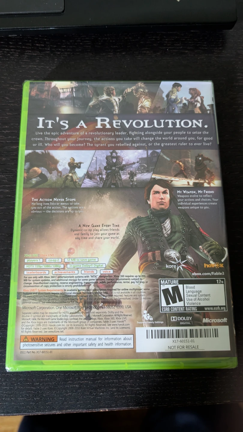 Fable III 3 Microsoft Xbox 360 - 2010 - FACTORY SEALED NEW!! - photo 2