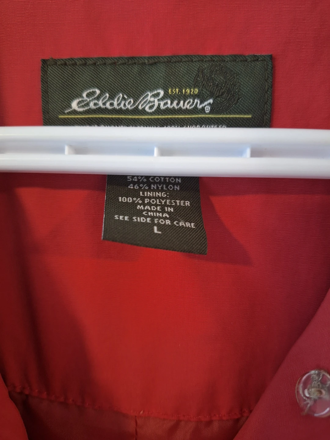 Eddie Bauer Red Trench Coat Size L - photo 3
