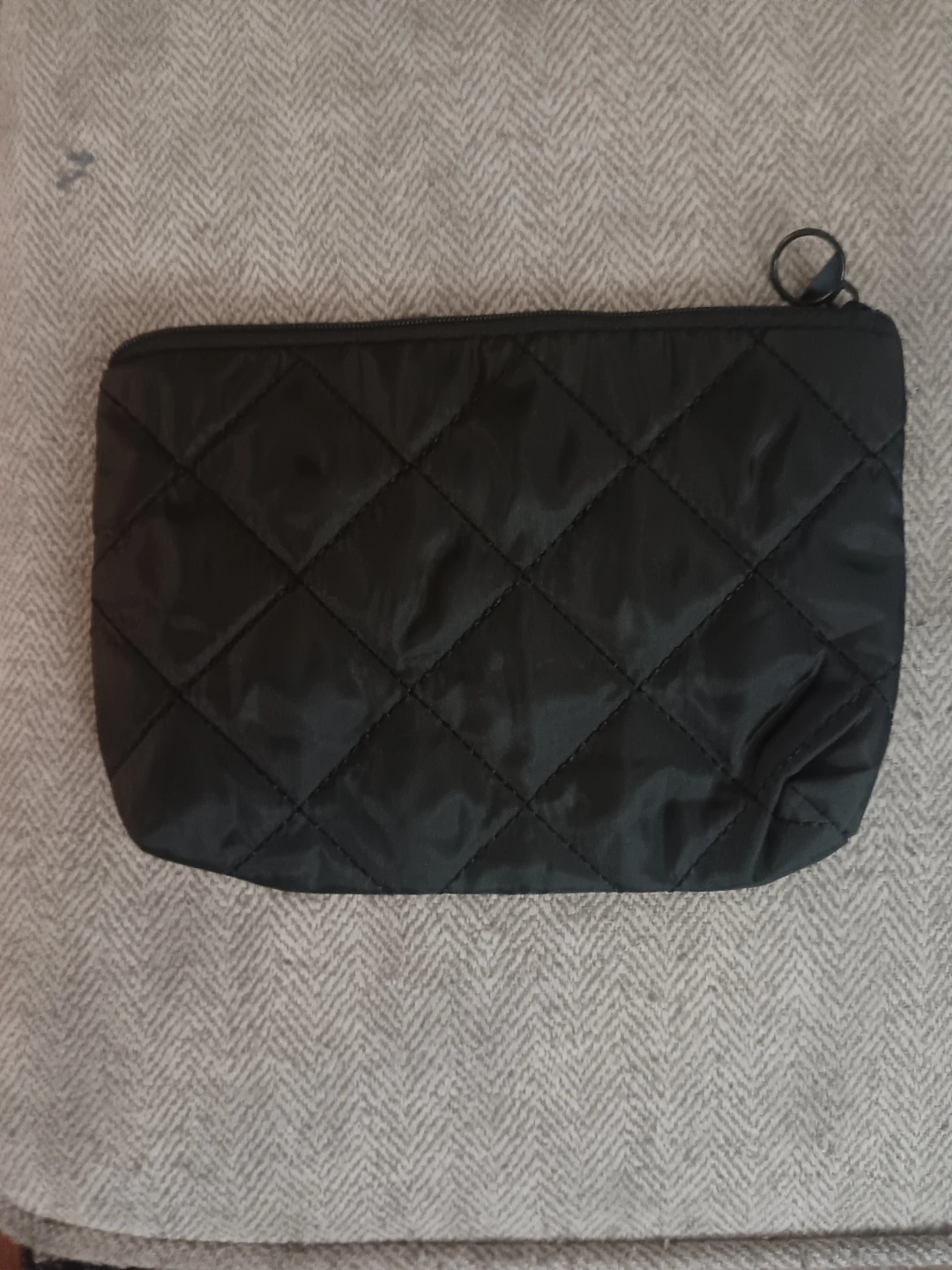 Black Quilted Cosmetic Bag
