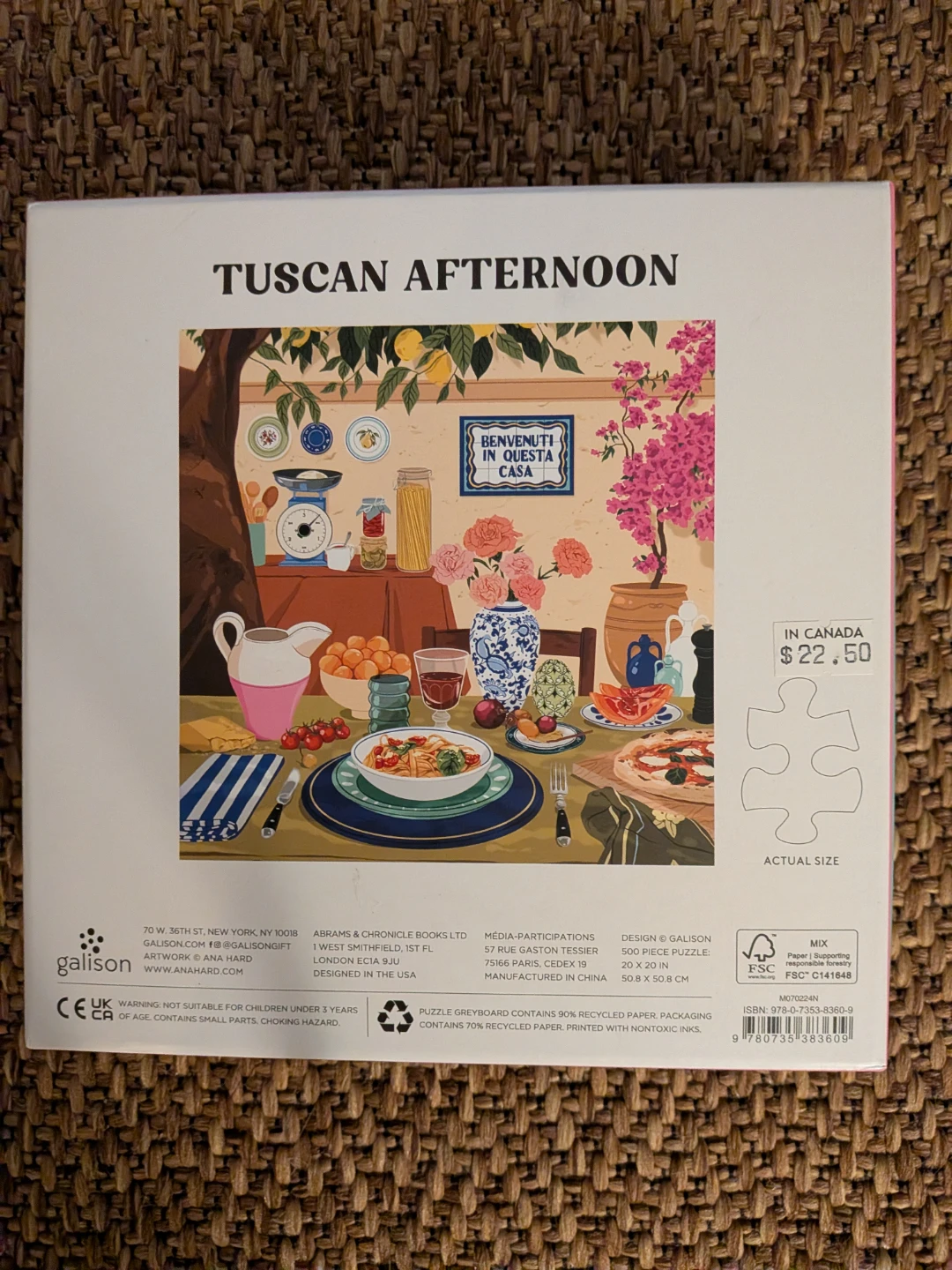 Galison Tuscan Afternoon 500 Piece Jigsaw Puzzle - photo 2