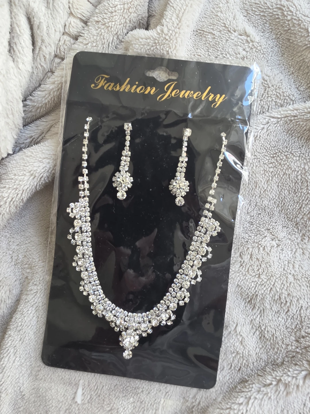 Rhinestone Necklace and Earring Set - photo 4