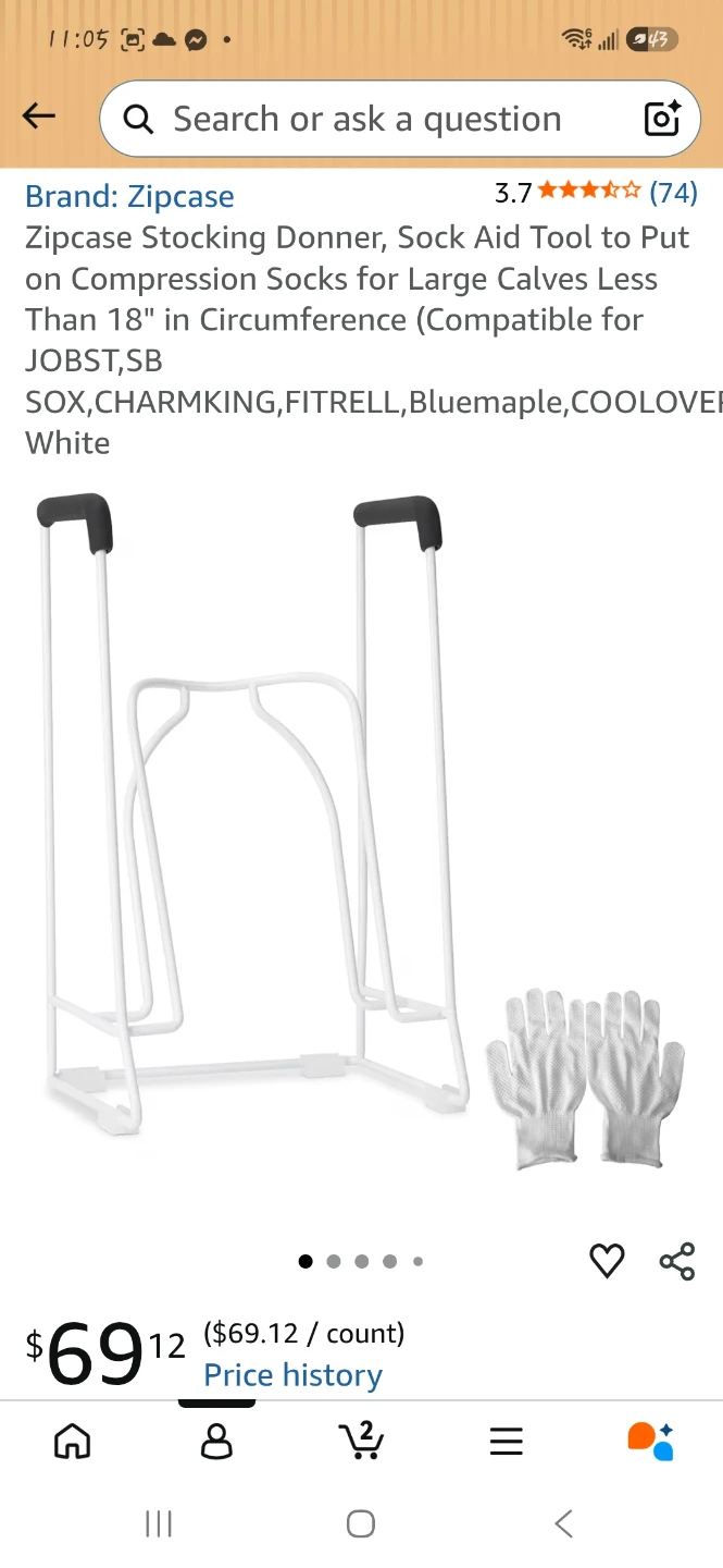 Stocking Donner Sock Aid Tool for Large Calves