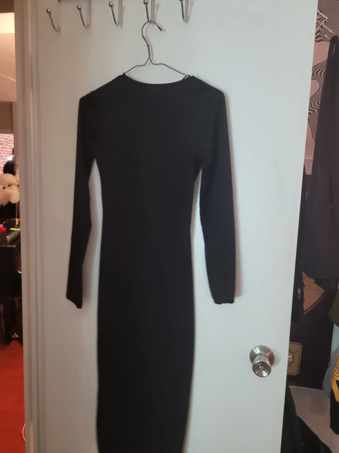 Black Long Sleeve Midi Dress - photo 2