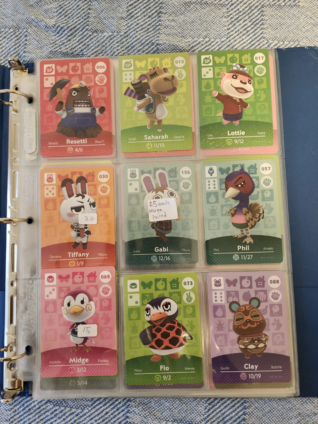 Animal Crossing Amiibo Cards $5 each or individually priced