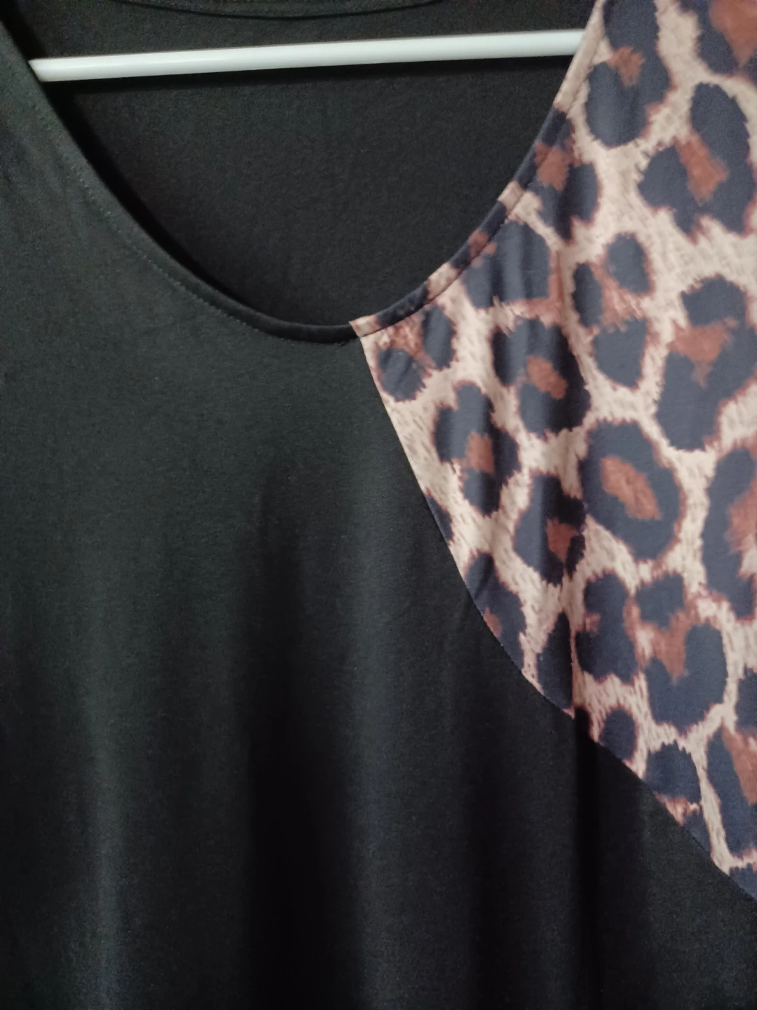Black Dress with Leopard Print Accents - photo 3