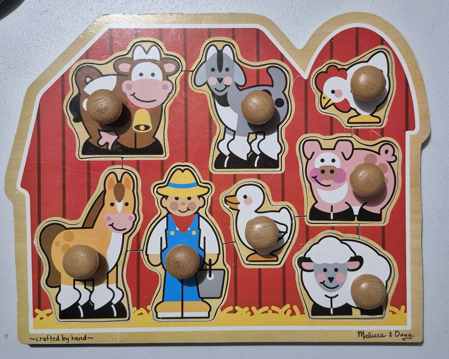 Melissa & Doug Wooden Farm Animals Peg Puzzle