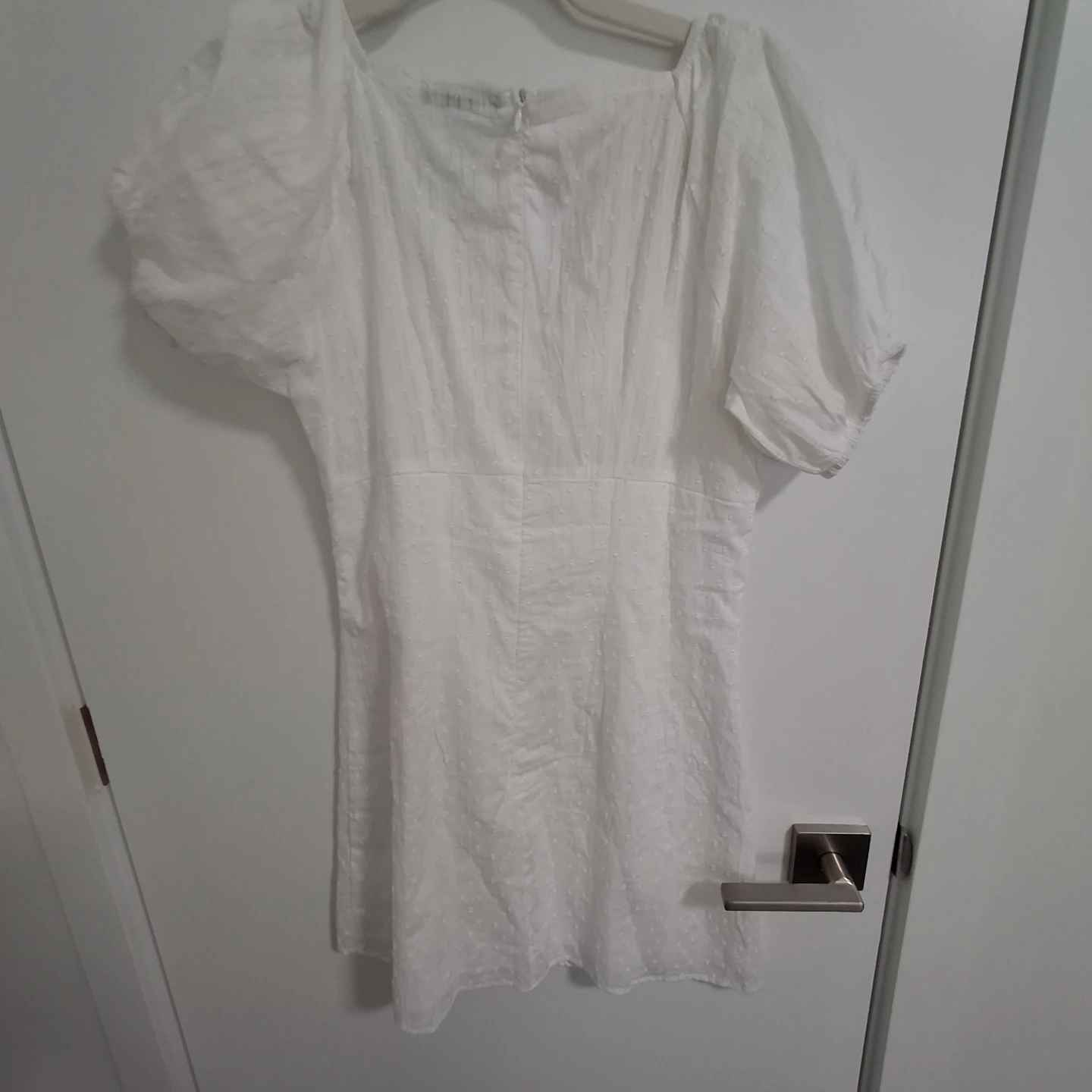 White SHEIN Puff Sleeve Dress - photo 3