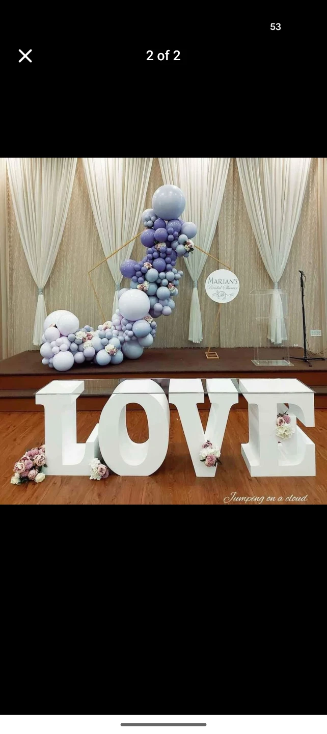 White "LOVE" Foam Block Table with acrylic top for sale - photo 2