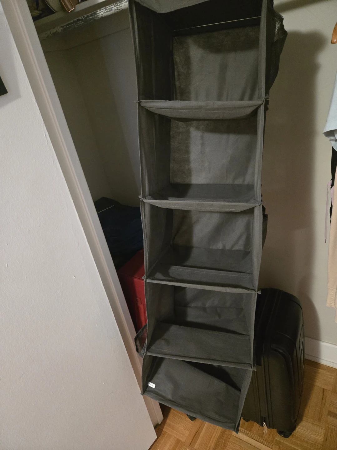 Grey Hanging Closet Organizer